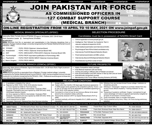 Join PAF through SPSSC 2021 Apply Online Eligibility Criteria