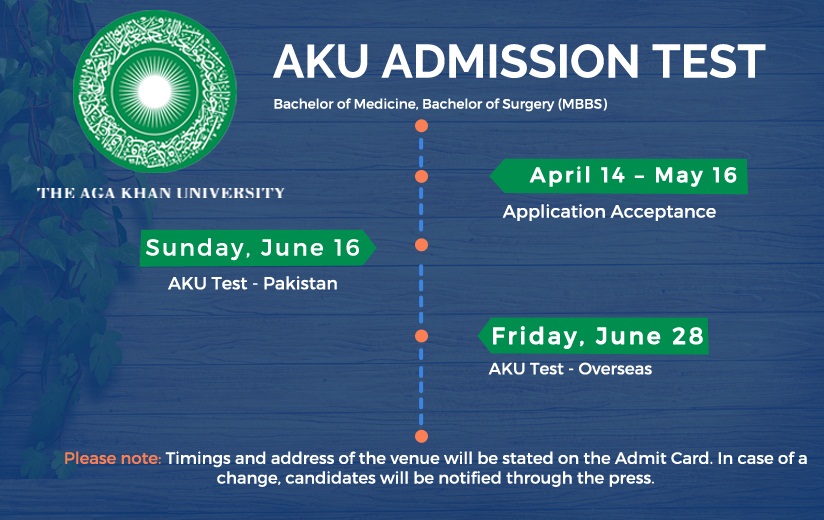AKU Undergraduate Program Admission 2019 Apply Online Entry Test Schedule