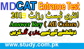 MDCAT Test 2019 Results Answer key and Merit List Download Online