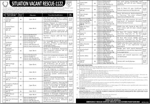 KPK Rescue 1122 Jobs 2021 PTS Application Form Roll No Slips
