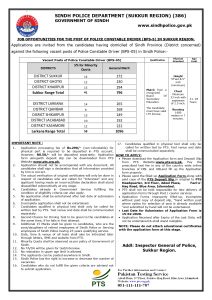 Sindh Police Constable Driver PTS Jobs 2021 Online Application Form