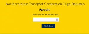 Northern Areas Transport Corporation Jobs 2021 CTSP Test Result 