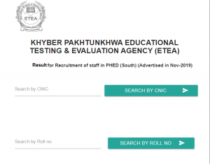 KPK PHED Jobs ETEA Test Result 2021 Check Online