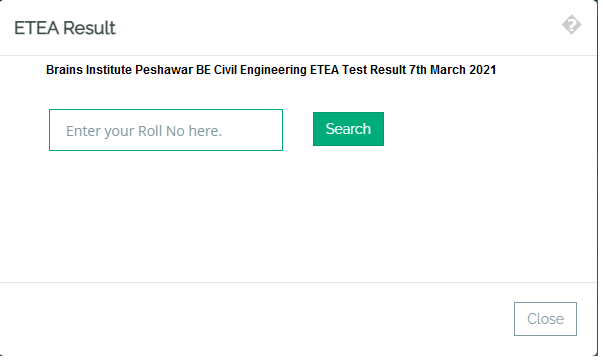 Brains Institute Peshawar BE Civil Engineering ETEA Test Result 2021 Merit List