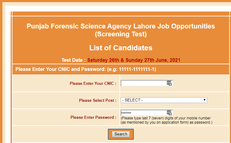Punjab Forensic Science Agency Lahore Jobs 2021 NTS Written Test Answer Key