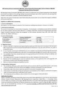SBP Merit Scholarship 2022 Application Form Eligibility Criteria Merit List