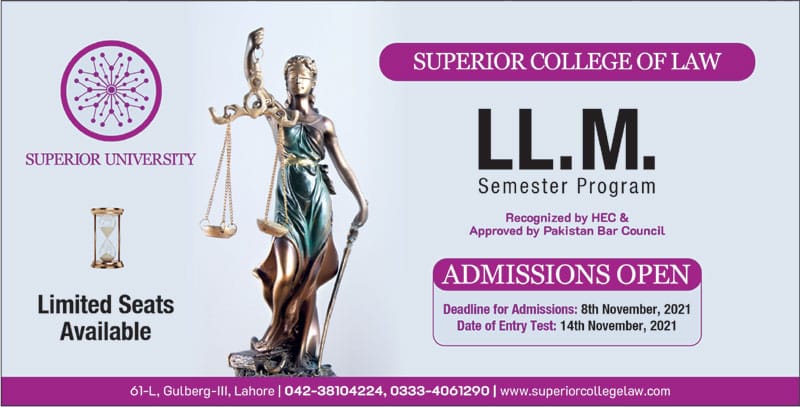 Superior College of Law Admission 2021 in LLM LLB Apply Online