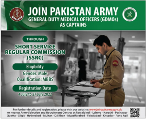 Join Pak Army as Captain Through SSRC 2022 Registration Online