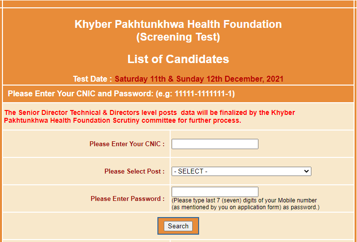 KP Health Foundation Jobs NTS Result 2021 Answer Key