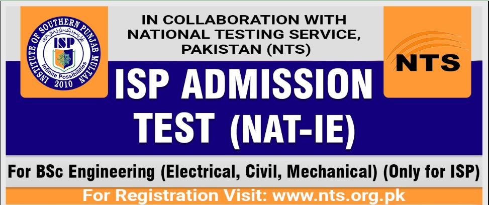 ISP Multan Admission 2022 Apply Online NTS Test Schedule Syllabus