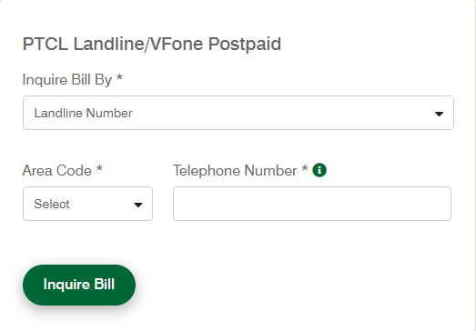 PTCL Duplicate Bill Online Download By Account ID & Phone No