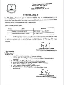 PEC 8th Class Date Sheet 2022 Punjab Boards