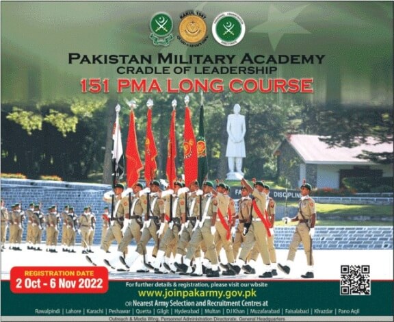 Join Pak Army 151 PMA Long Course 2022 As Commission Officer Online Registration