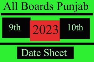 9th, 10th class date sheet