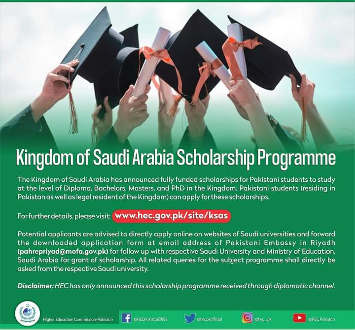 Saudi Arabia Scholarship 2022 For Pakistani Apply Online Last Date