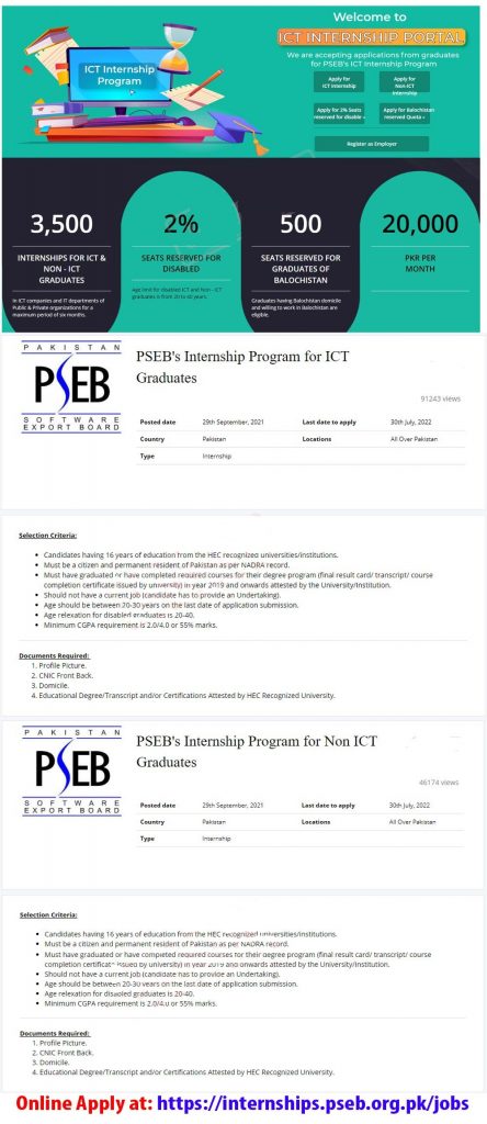 PSEB Internship 2022 For ICT and Non ICT Apply Online Last Date