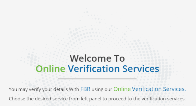 FBR NTN Verification Online System e.fbr.gov.pk