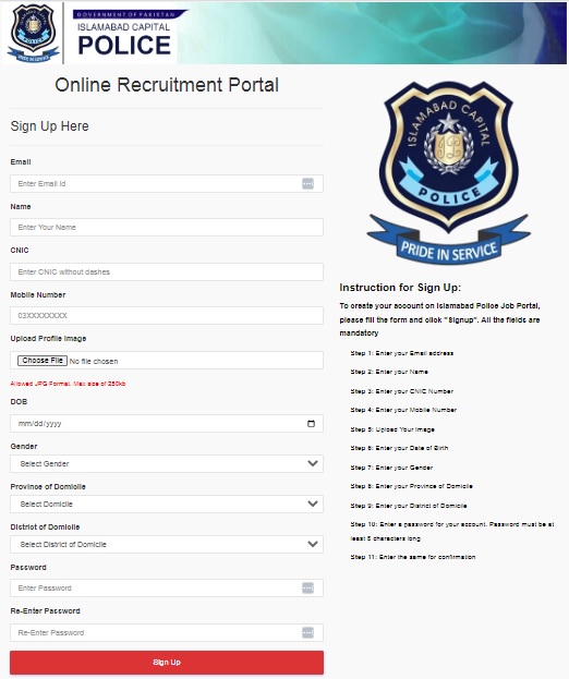 Islamabad police gov pk Jobs 2024 Apply Online Last Date