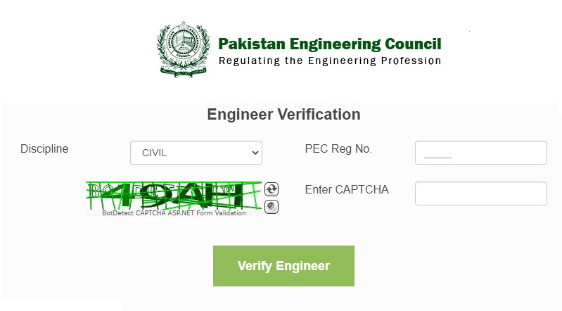 PEC Engineer Verification @ www.verification.pec.org.pk