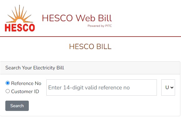 HESCO Bill Online Check By Reference No, Meter Number Reading Date