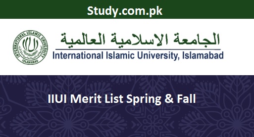 IIUI Merit List 2025 Spring & Fall Online By Name