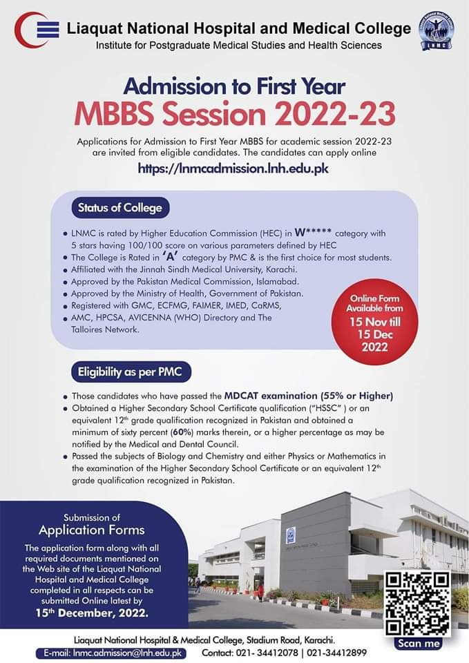 LNMC Admission 2024 Apply Online Last Date MBBS, BDS, Pharm D