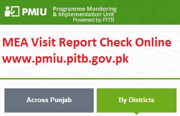 MEA Visit Report Check Online www.pmiu.pitb.gov.pk