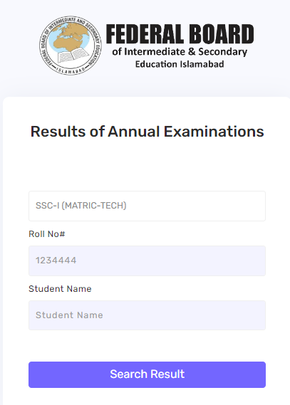 FBISE Result 2nd Annual SSC I & II 2024 by Name and Roll Number
