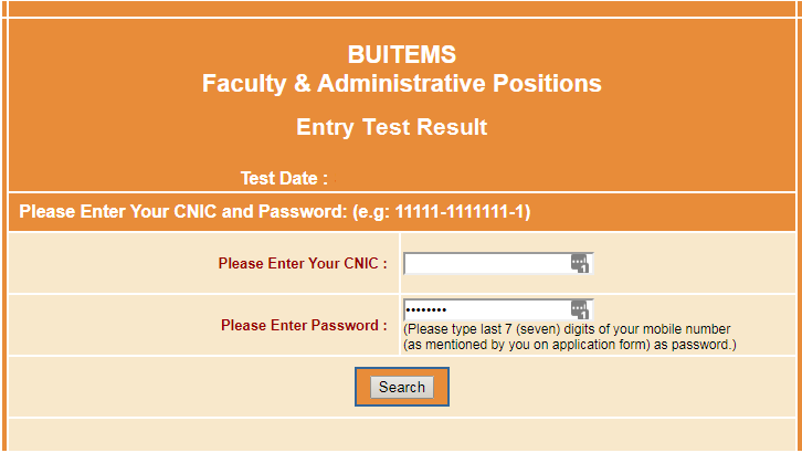 BUITEMS Admission NTS Entrance Test Result 2023 Check Online By CNIC & Roll Number