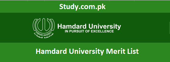 Hamdard University Merit List 2024 DPT Pharm D Online