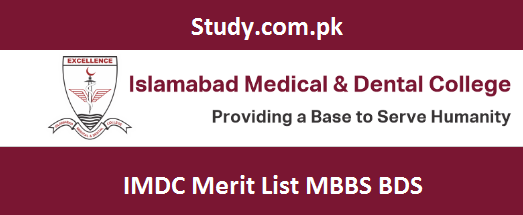 Islamabad Medical and Dental College Merit List 2024 Online By Name