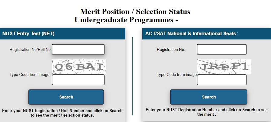 NUST Undergraduate Merit List 2024 Result Answer Key Check Online