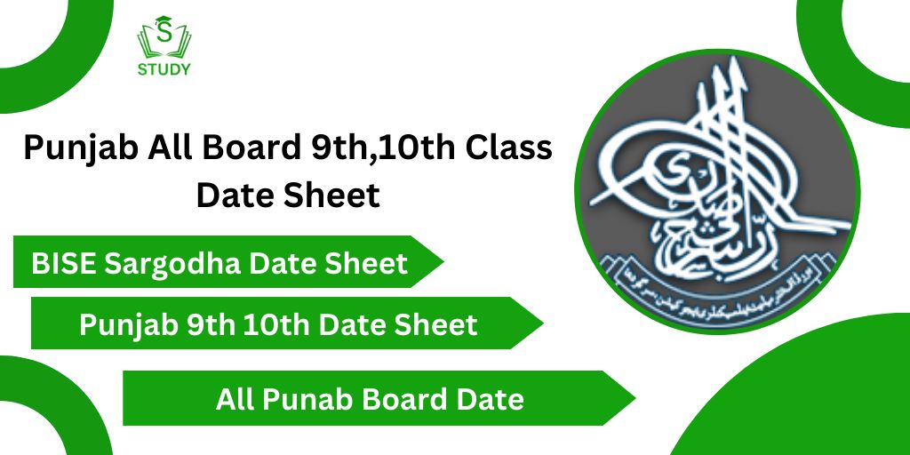 Punjab All Board 9th,10th Class Date Sheet 2024 Download Online