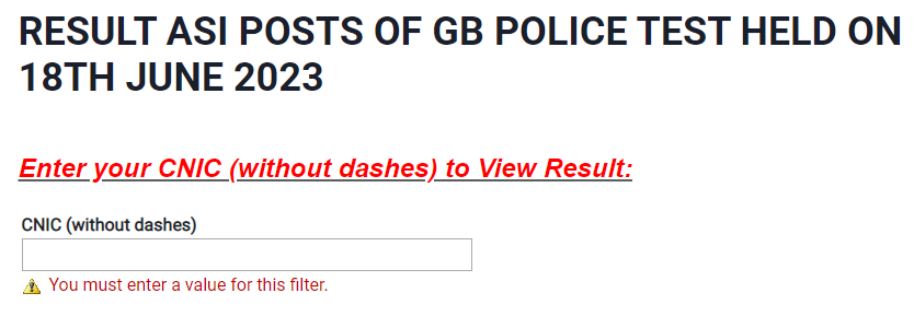 GB Police Test Result 2024 Merit List Check Online By Name