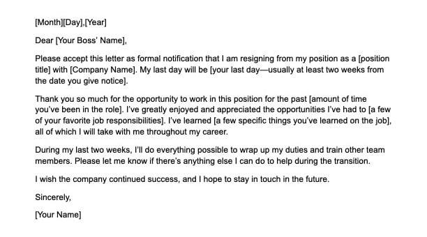 How to Write Resignation Letter for Jobs Format Sample 