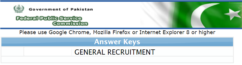 FPSC Answer Key 2024 Download Online PDF