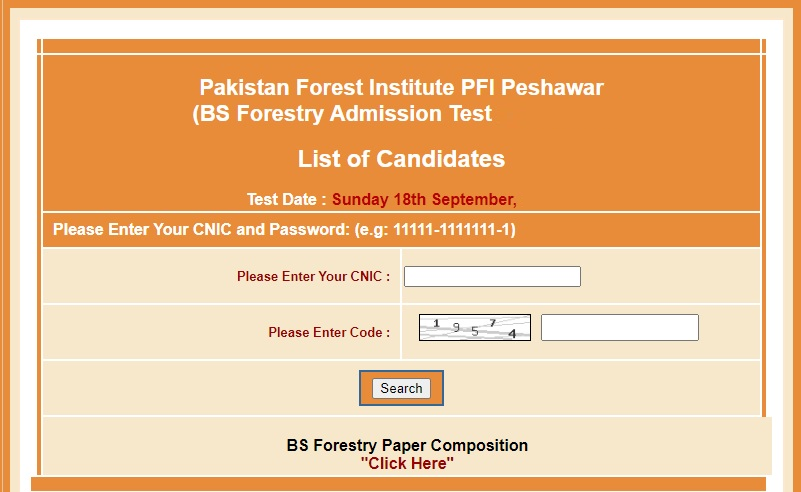 PFI Peshawar Admission NTS Result 2023 Answer Key