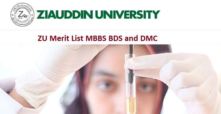 Ziauddin University Merit List 2024 Check 1st 2nd 3rd Online
