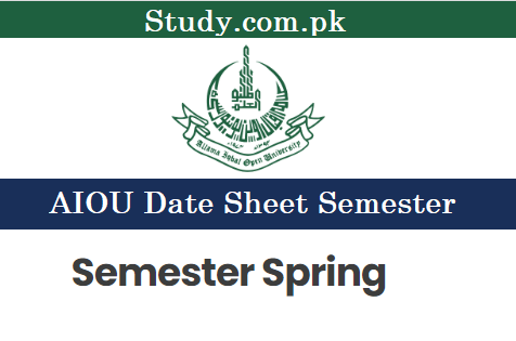AIOU BA Date Sheet Semester Spring 2024 Download PDF
