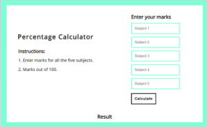 How to Calculate Percentage of Marks of 6 Subjects