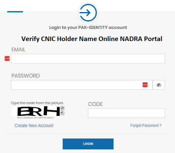 Verify CNIC Holder Name Online NADRA Portal