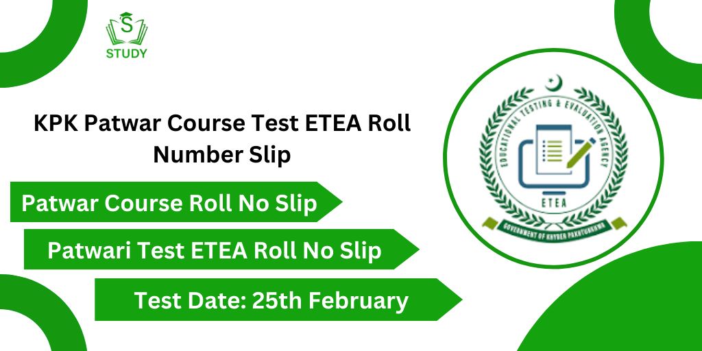 KP Patwar Course ETEA Roll No Slip 2024 Test Date Syllabus