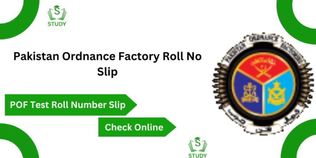 POF Roll Number Slip 2024 Download Online Pakistan Factory Ordnance