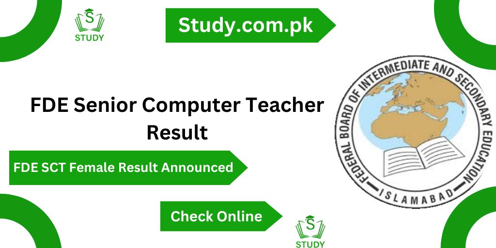 FDE Elementary School Teacher Result 2024 Check at tech.fbise.edu.pk