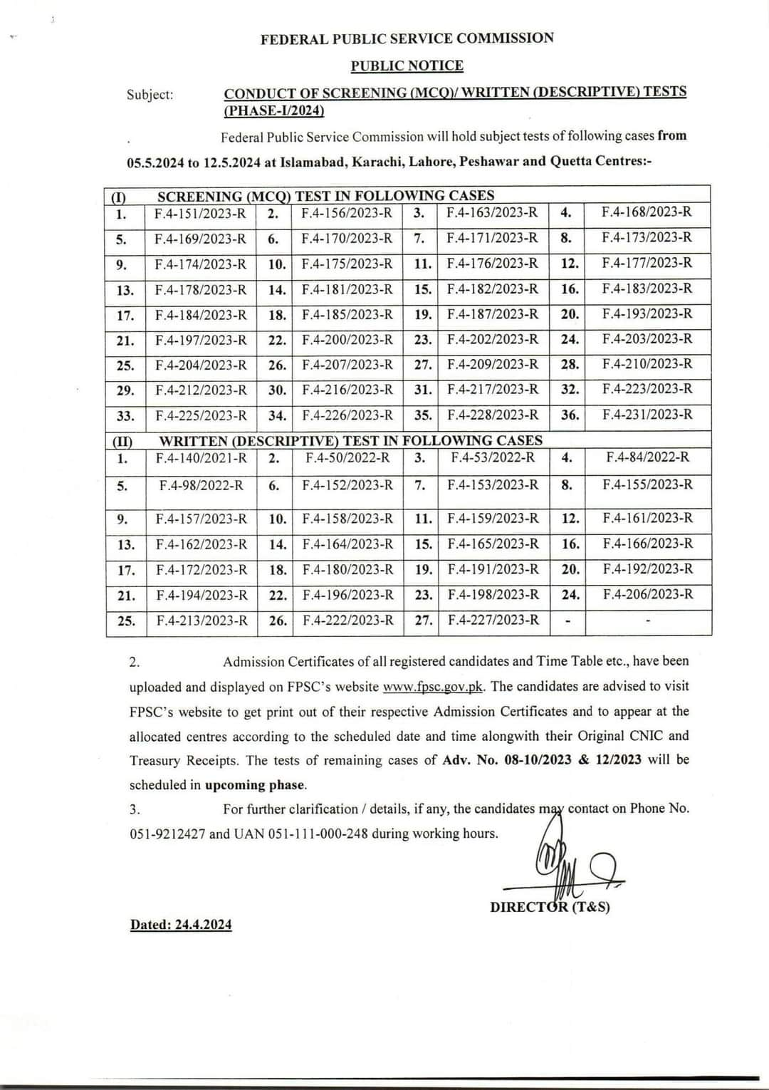 FPSC Roll No Slip 2024 By CNIC/Name Download | Www.fpsc.gov.pk